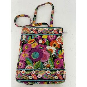 Vera Bradley Sun Valley Quilted Laptop Tote Bag Floral Checkpoint Friendly
